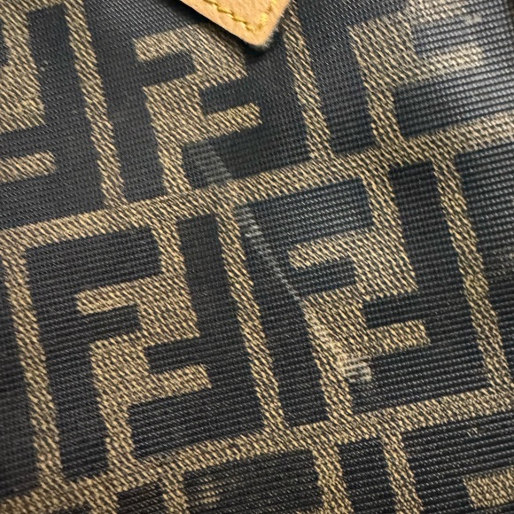 Vintage Fendi Zucca Black and Tan Bowling/Boston Bag - Picture 12 of 15